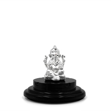 999 Pure Silver Lord Ganesha Statue: Statue for Pooja, Gift, and Car Dashboard