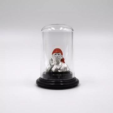 999 Pure Silver Shri Sai Baba Statue for Pooja, Gift, and Car Dashboard