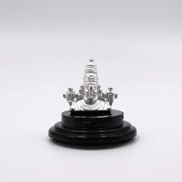999 Pure Silver Lord Tirupati Balaji Statue for Pooja, Gift, and Car Dashboard