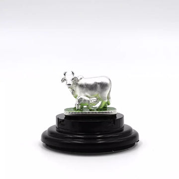 999 Pure Silver Shri Gomatha Statue for Pooja, Gift, and Car Dashboard