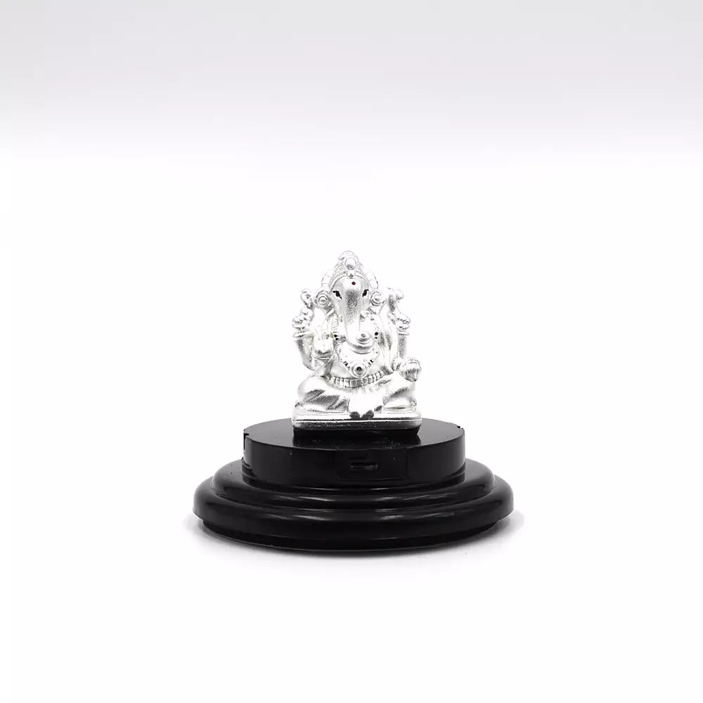 999 Pure Silver Lord Ganesha Statue: Statue for Pooja, Gift, and Car Dashboard