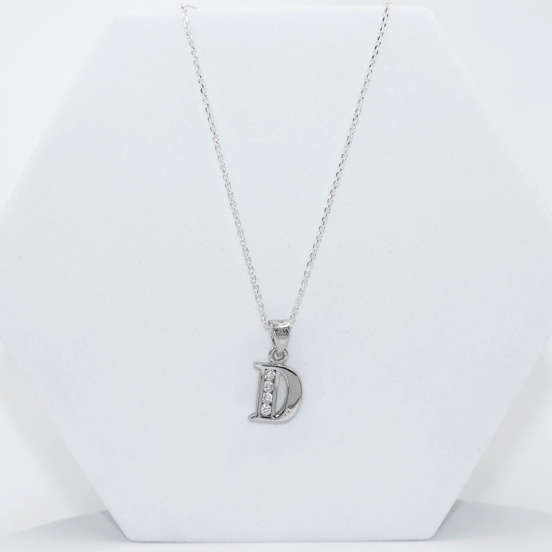 Silver Alphabet D pendent  with Chain