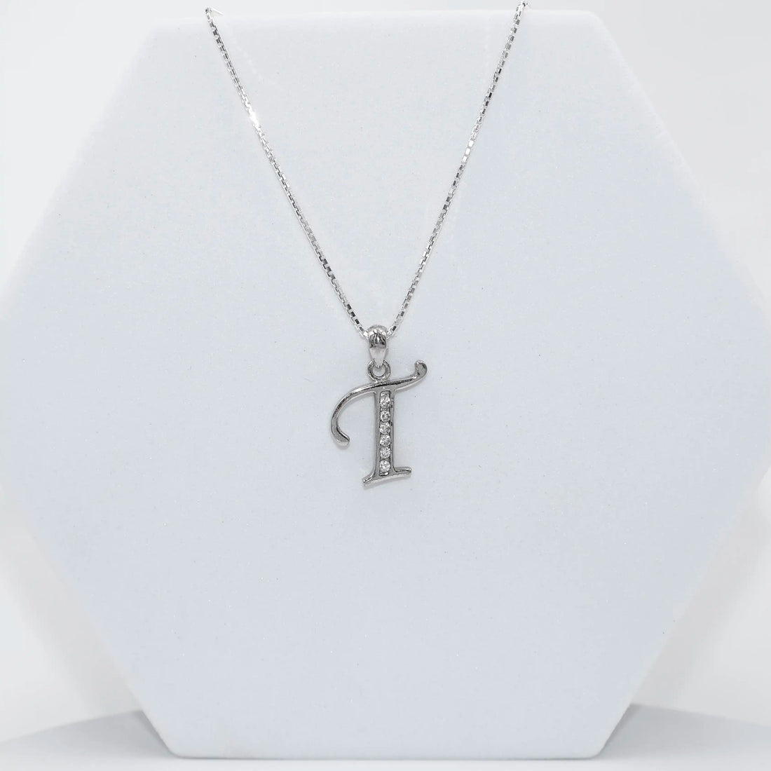 Silver Alphabet T pendent  with Chain