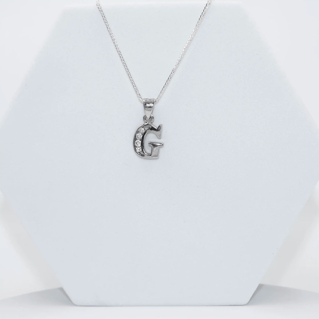 Silver Alphabet G pendent  with Chain