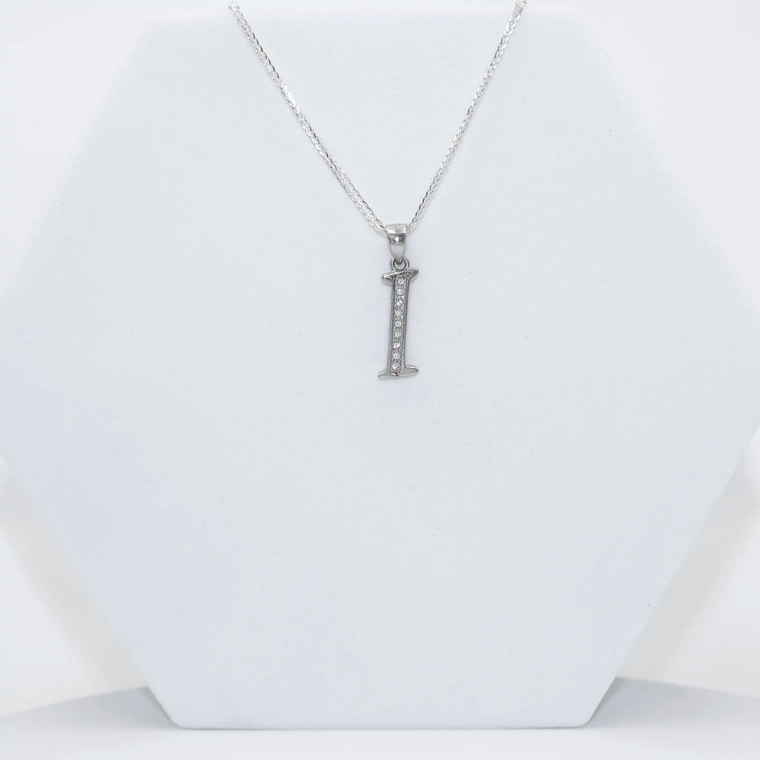 Silver Alphabet i pendent  with Chain