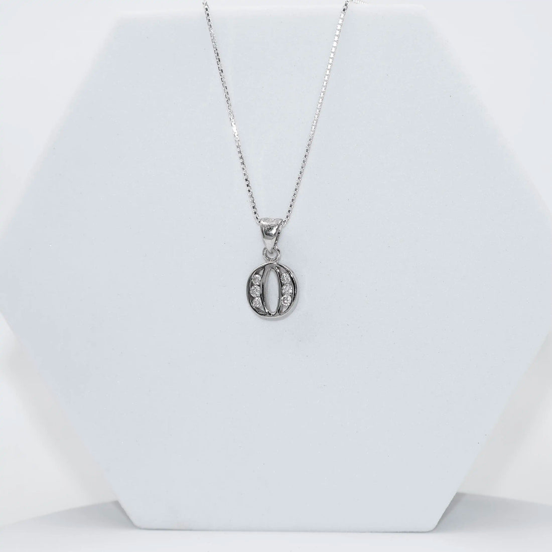 Silver Alphabet O pendent  with Chain