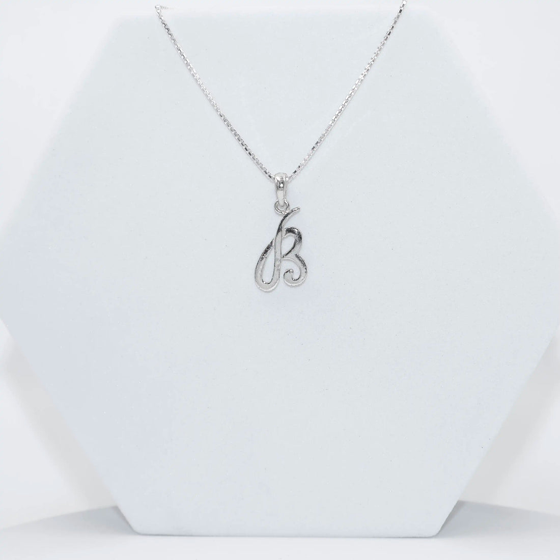 Silver Alphabet B pendent  with Chain