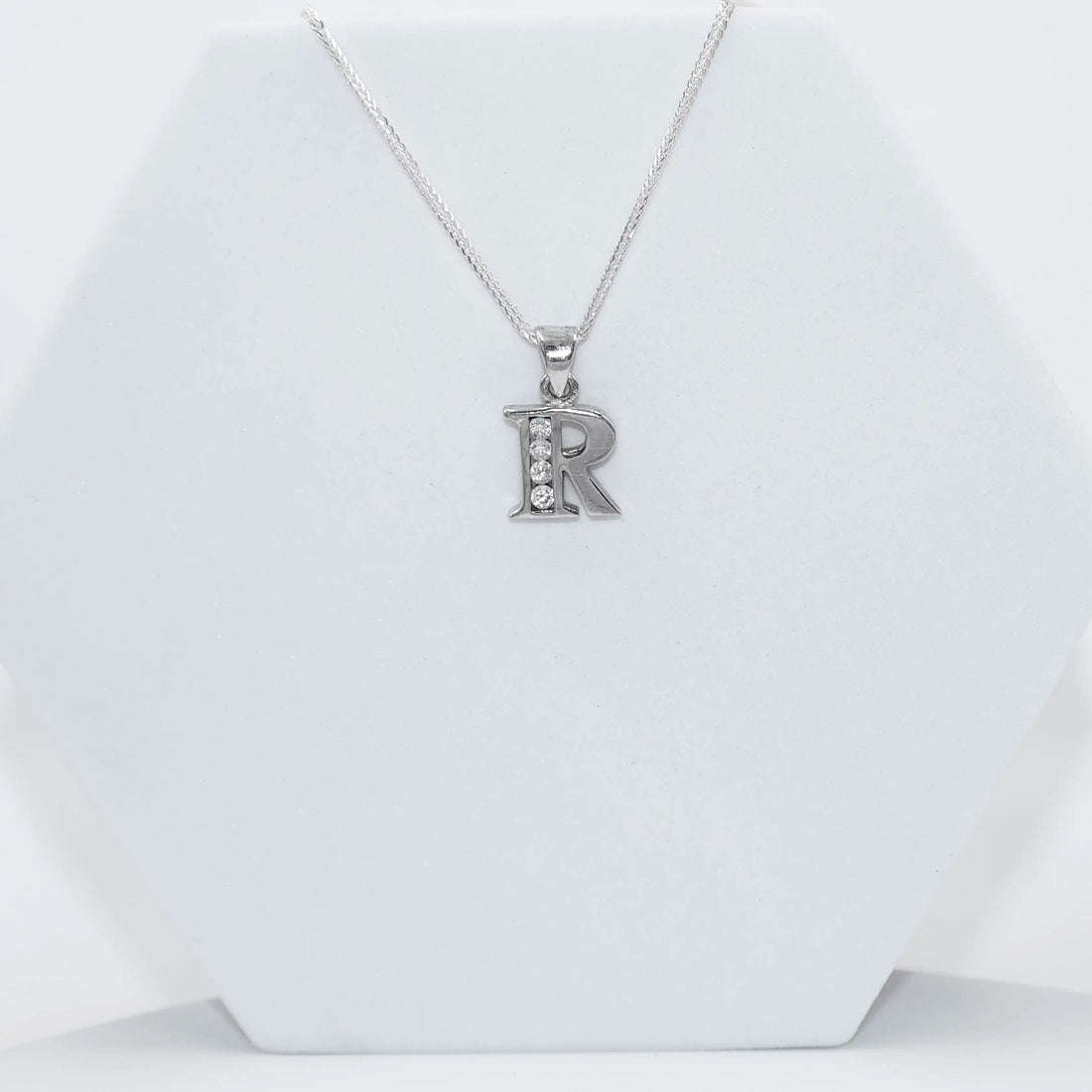 Silver Alphabet R pendent  with Chain