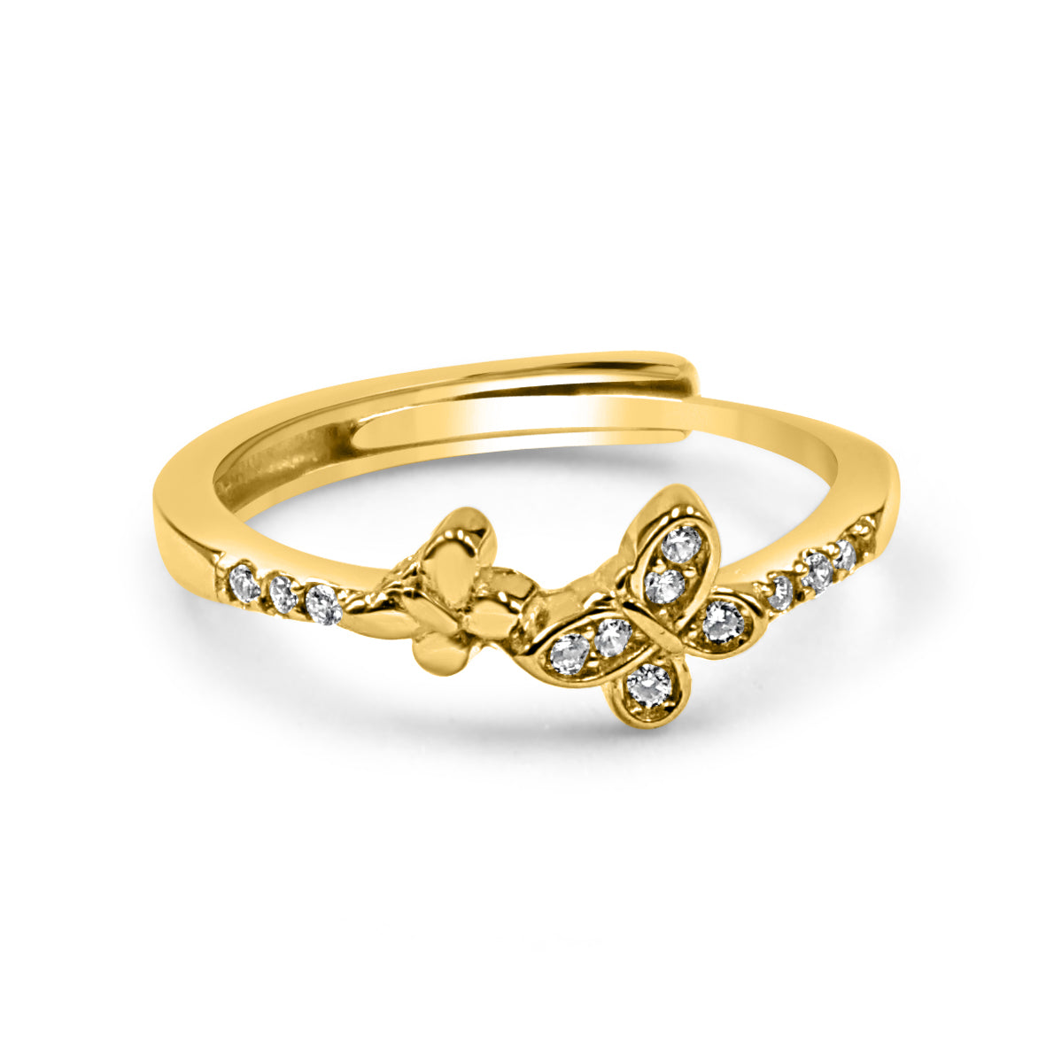 92.50 Twin Butterfly Ring Adjustable-Gold